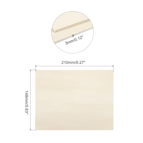 MECCANIXITY 3pcs Basswood Sheet 6x8x1/8 Inch Unfinished Wood Boards - size: 6 x 8 x 1/8 Inch
