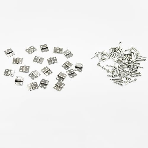 20PCS RC Car Mini Door Folding Hinge with Screws for RC Car Truck DIY Model Toy Hinge Parts (Silver) - color: Silver