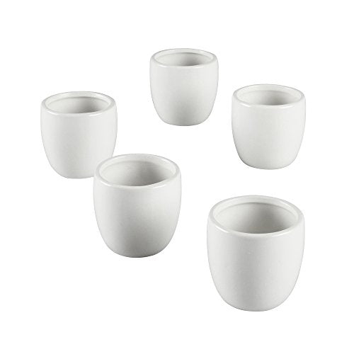 Ivy Lane Design Smooth Round Favor Flower Pot, White, Set of 5 - color: White, size: Round
