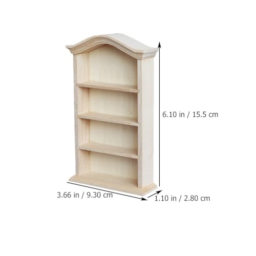 Ipetboom Mini Bookcase for Dollhouse Mini Furniture Model Storage Shelf House Simulation Accessory for 1/12 Scale Doll House Display DIY Craft Decor 6.10 X 3.66 X 1.10 in