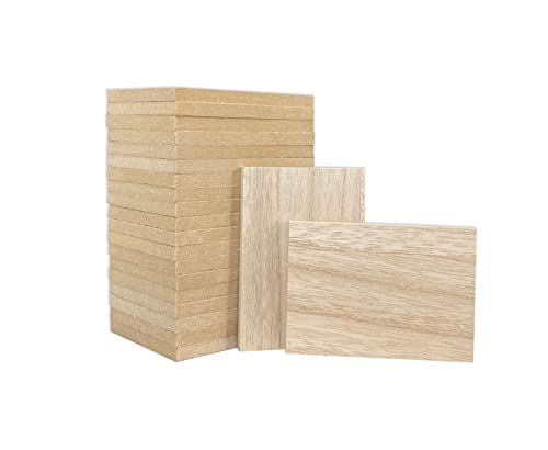 36 Pieces Unifinished Wooden Cutouts for Crafts,2.5 x 3.5 Inches Regtangle Shape, 6.4mm 1/4th Inch Thick Unfinished Wood Tiles (Pack of 3) - size: 2.5X3.5 Inch (Pack of 3)
