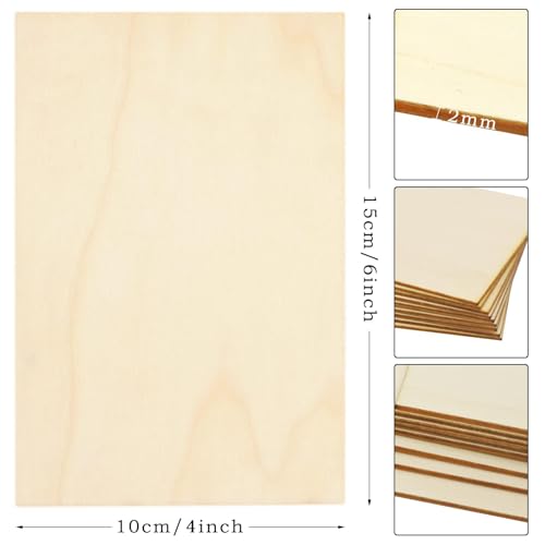 50 Pack 4 x 6 Inch Unfinished Wood Sheets for Crafts - size: 4 x 6Inch-50PCS