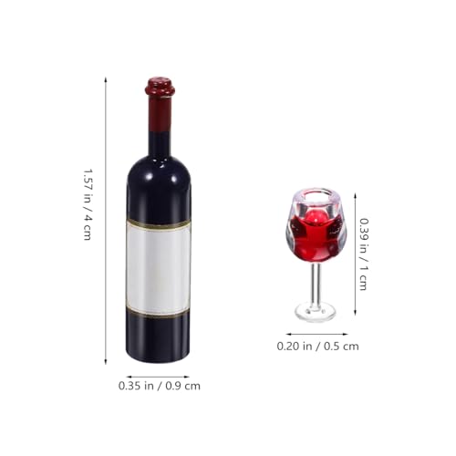 IMIKEYA 18Pcs Miniature Wine Glasses and Bottles: 1:12 Scale Accessories Dollhouse Miniature Bar Mini Red Wine Bottles and Drink Cups for Crafts Decoration