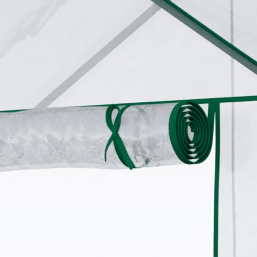 Outsunny 5' x 2.5' x 6.5' Mini Walk-in Greenhouse 3 Tier Shelves PVC Clear - color: Dark Green