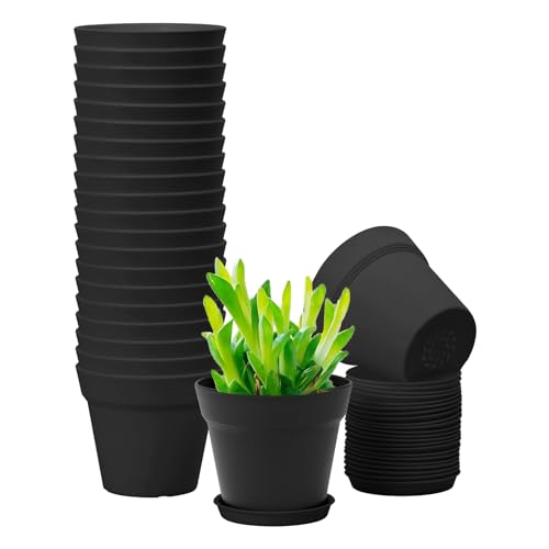 GARDIFE 20 Pack 4 inch Plant pots, planters for Indoor Plants, Flower pots, Black - color: 4-black, size: 4 inch