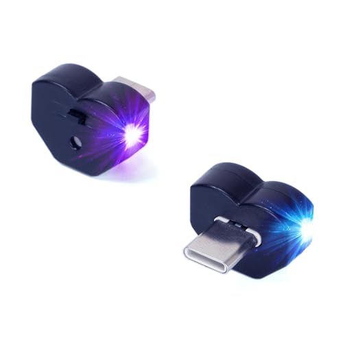 Mini USB Type C LED Light, 8 Color RGB Interior Atmosphere Lighting for Phone, Laptop, Keyboard, Night Lamp, Decoration Brightness Direction Adjustable(Quantity: 2)