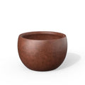 Kante Large Round Bowl Rusty Concrete Planter 19.9" Dia, Outdoor - color: Rusty, size: 19.9" d