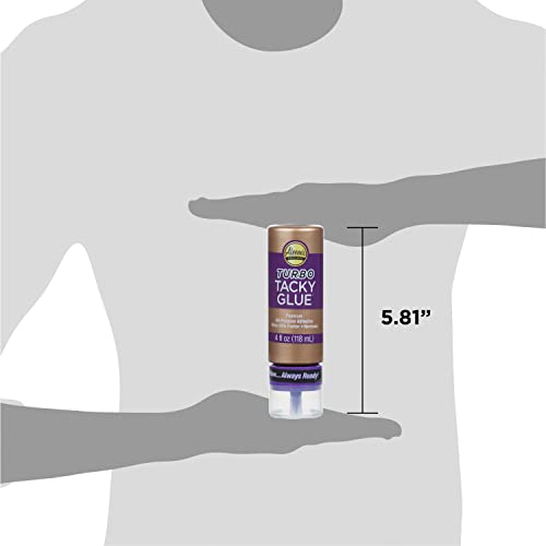 Aleene's Turbo Tacky Glue for Crafts in Always Ready Bottle, Strong Bond Adhesive, Nontoxic, Dries Clear, 4 fl oz - size: 4-Ounce