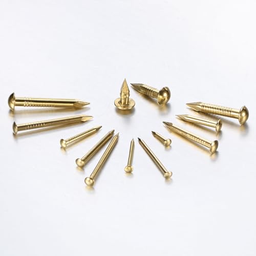 Generic 100-Pack Small Tiny Nails, 2mm x 20mm Brass Precision MIni Nails Hardware Round Head for Wooden/DIY Crafts Decorative/Household Accessories/Picture Hanging