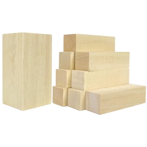 Ninekong 9PCS Basswood Carving Blocks with 2 Sizes，Whittling Wood Carving Kit,Soft Basswood for Carving(4"x1"x1",4"x2"x2") - size: 9 pieces 1x1x4/2x2x4 inch