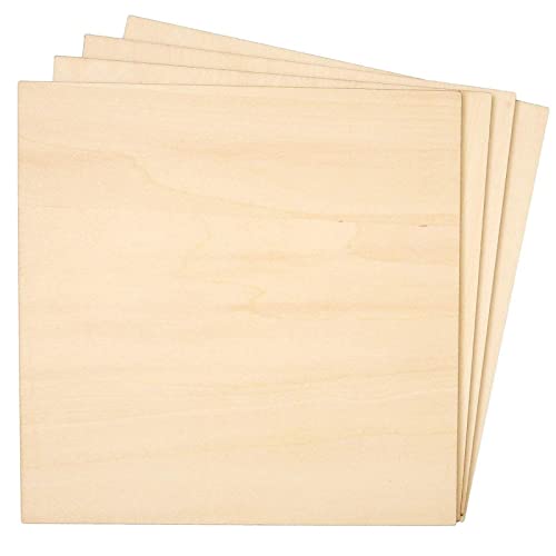 Bright Creations Thin 8x8 Wood Squares for DIY Crafts, Unfinished 1/4 Inch Basswood Plywood for Laser Cutting, Wood Burning - Pack of 8 Basswood Sheet - size: 1/4 inch