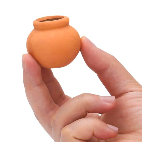 ONEST 6 Pieces Miniature Tiny Clay Pots Mini Flower Pottery Planter for DIY Garden Plants Office Home Decoration - color: 6 Pieces