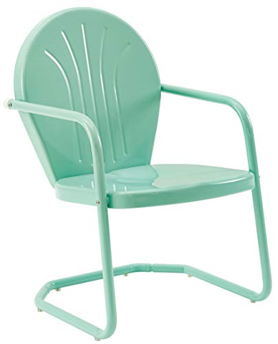 Crosley Furniture Griffith Retro Metal 3-Piece Chair & Side Table Set - color: Aqua