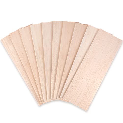 Namalu 20 Pack Unfinished Balsa Wood Sheet DIY, 12 x 4 x 0.12 Inches-3 mm - size: 20 Pack - 12 x 4 x 0.12 Inches-3 mm