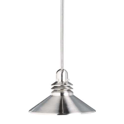 Kichler Grenoble Mini Pendant Light with Cone Shade, Brushed Nickel