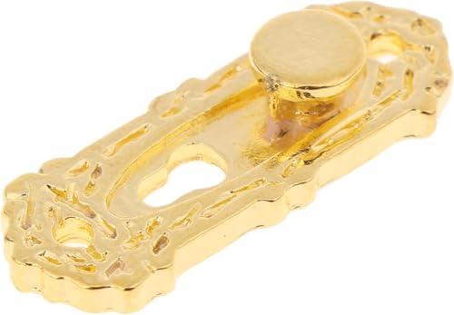 4 Set Gold 1/12 Miniature Door Knob Lock and Key Dollhouse Decoration Accessories，Dollhouse Accessories，Dollhouse Decor