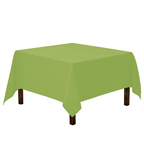 Gee Di Moda Square Tablecloth - 85 x 85 Inch Apple Green Table Cloth for Large Square or Round Tables - Heavy Duty Washable Fabric - for Buffet Table, Holiday Party, Dinner, Wedding & Baby Shower - color: Apple Green, size: 85" x 85" (Square)
