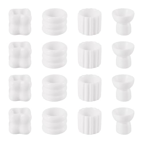 20Pcs White Mini Flower Vase Ornaments Miniature Flower Bottle Flowerpot Micro Landscape Dollhouse Accessories Pretending Prop Decoration Doll House Small Flower Vase Deco Table Garden Decor - style: White Vase-4 styles