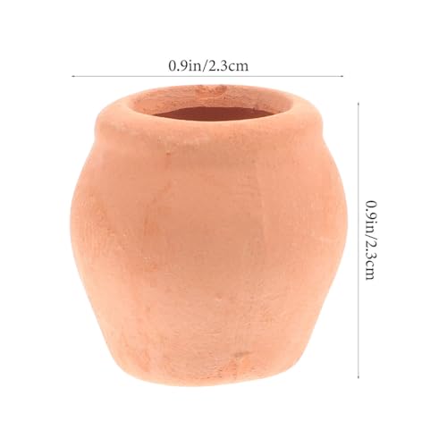 8Pcs Mini Ceramic Pot Clay Mini Water Pots for Bonsai Orange 0.9In