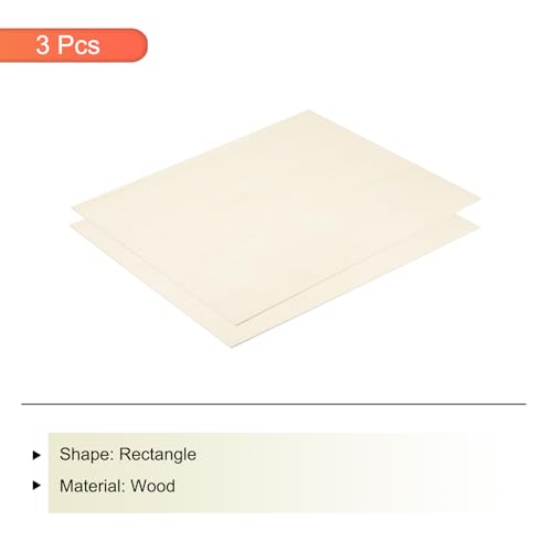MECCANIXITY 3pcs Basswood Sheet 6x6x1/8 Inch Unfinished Wood Boards - size: 6 x 6 x 1/8 Inch