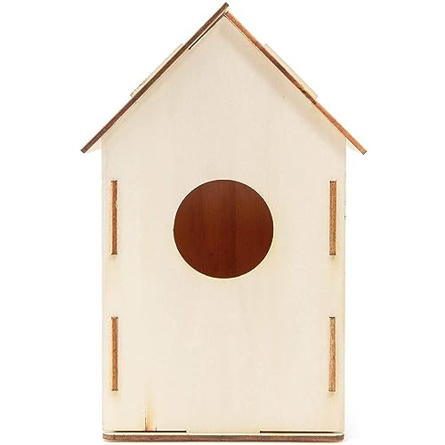Bright Creations Mini Wood Bird Houses for DIY Crafts (4 Designs, 8 Count) - Mini Birdhouses for Crafts