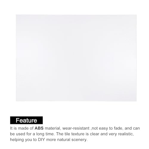 MECCANIXITY Miniature Roof Tiles ABS Roof Sheet White 30x21.5cm/1.18x0.84