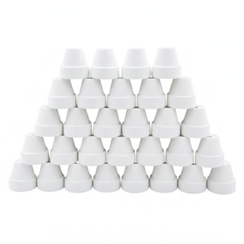 30-Pack Mini White Clay Pots – Small Ceramic Flower Pots for Succulents, Cactus, DIY Crafts, Fairy Garden, School Projects, Mini Planters, Set of 30 (White Clay, 1.2 Inch) - size: 1.2 Inch, style: White Clay