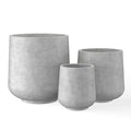 Kante Set of 3 Pale Gray Concrete Curved Planters 16.5" 13" 9.4" Dia - color: Natural Concrete, size: Set of 3: 15.3" + 11.6" + 8.2" D