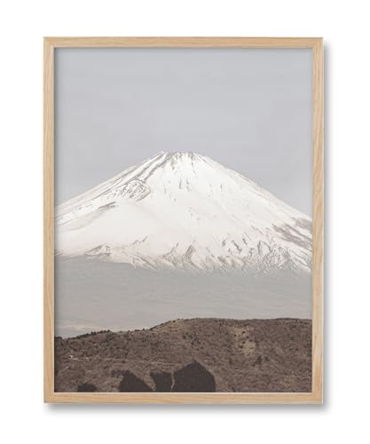 HesenDot Mount Fuji Framed Wall Art, Snow Mountain Canvas Print, 12x16in - color: Framed Mount Fuji