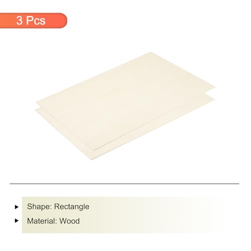 MECCANIXITY 3pcs Basswood Sheet 4x12x1/8 Inch Unfinished Wood Boards - size: 4 x 12 x 1/8 Inch