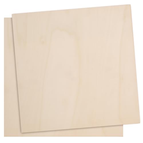 LEXININ 20 Pack 10 x 10 x 1/8 Inch Square Wood Sheets, 3mm Craft Wood Plywood Sheets, Thin Wooden Sheet Squares for Crafts