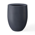 Kante Large Round Bullet Charcoal Concrete Planter 21.7" Tall, Outdoor - color: Dark Gray