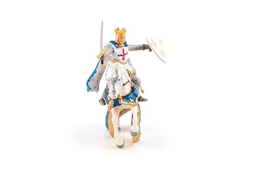Papo Saint Louis and His Horse Figurine, Medieval Collection, Kids Ages 3+