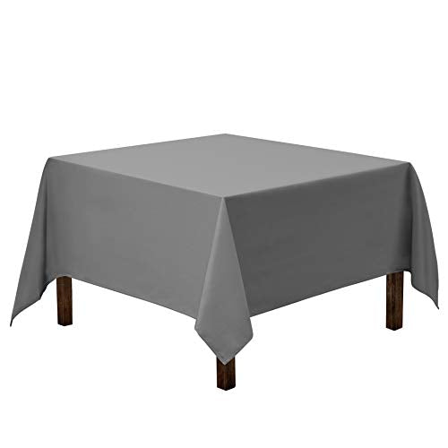 Gee Di Moda Square Tablecloth - 70 x 70 Inch Charcoal Table Cloth for Medium Square or Round Tables - Heavy Duty Washable Fabric - for Buffet Table, Holiday Party, Dinner, Wedding & Baby Shower - color: Charcoal, size: 70" x 70" (Square)