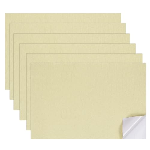 uxcell 6 Sheets Miniature Dollhouse Wallpaper, Silk Pattern Self-Adhesive PVC Flooring Wall, Mini Wall Decor for Dollhouse Sand Table Model Accessories 11.81 x 7.87 Inch (Beige) - color: Beige