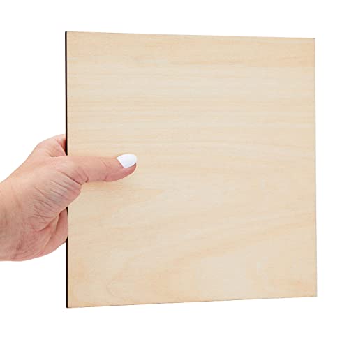 Bright Creations Thin 8x8 Wood Squares for DIY Crafts, Unfinished 1/4 Inch Basswood Plywood for Laser Cutting, Wood Burning - Pack of 8 Basswood Sheet - size: 1/4 inch
