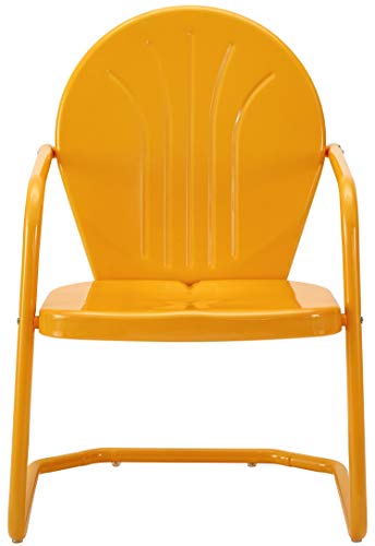 Crosley Furniture Griffith Retro Metal 3-Piece Chair & Side Table Set - color: Tangerine