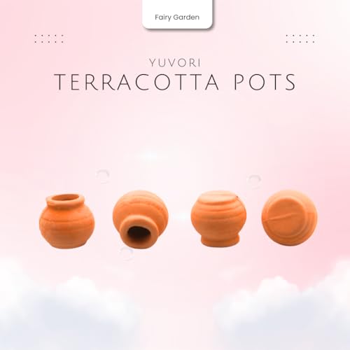 Mini Terracotta Pots – Small Clay Flower Pots for Succulents, Cactus, DIY Crafts, Fairy Garden, School Projects, Mini Planters – Set of 20 (Belly (No Drain Hole), 0.5 Inch) - size: 0.5 Inch, style: Belly (No Drain Hole)