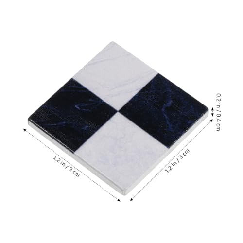 Toddmomy 27Pcs Dollhouse Flooring Black White Mosaic Wood Tiles 1:12 Scale