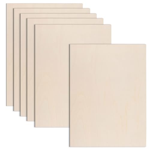 AWIZOM 6 Pack Basswood Sheets for Crafts-18 x 24 x 1/8 Inch- 3mm Thick Plywood Sheets with Smooth Surfaces Unfinished Wood Boards for Laser Cutting, Wood Burning, Architectural Models, Staining - size: 18 x 24 x 1/8 Inch
