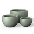 Kante Set of 3 Mint Green Concrete Bowl Planters 19.9" 15.7" 11.8" Dia - color: Mint Green, size: 19.9"D + 15.7"D + 11.8"D