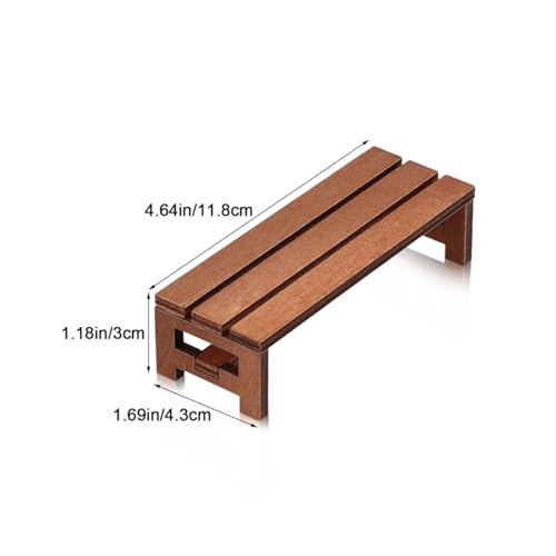 Sewroro 3pcs Miniature Wooden Bench Set - Mini Dollhouse Furniture Chair - Bonsai Landscape Accessory, Photography Stool Prop for Fairy Garden and Micro Scenes