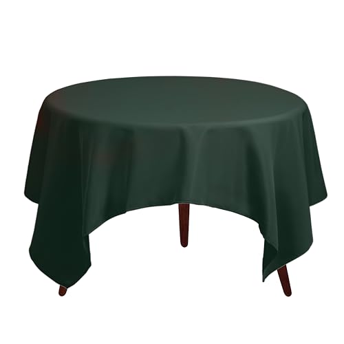 Gee Di Moda Square Tablecloth - 85 x 85 Inch Hunter Green Table Cloth for Large Square or Round Tables - Heavy Duty Washable Fabric - for Buffet Table, Holiday Party, Dinner, Wedding & Baby Shower - color: Hunter Green, size: 85" x 85" (Square)