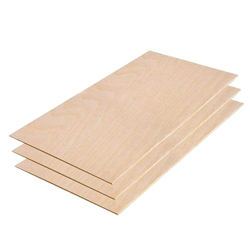 0.8mm 1/32" x 12" x 20" Aircraft Plywood Sheet (3pk) - AB/B Baltic Birch Material Perfect for Arts and Crafts, School Projects, Die-Cutting, and Wood Engraving - size: 1/32" x 12" x 20"