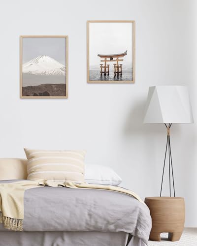 HesenDot Japanese Torii Gate Framed Wall Art,Shrine Canvas Print,12x16 - color: Framed Japan Torii Gate
