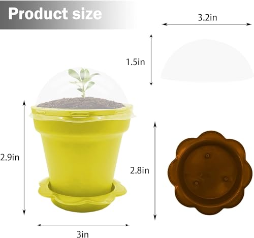 PURPLE STAR 1N 50 Packs Cupcake Plant Nursery Pots with Humidity Dome- Planting Containers Cups- Small Flower Pots for Indoor Outdoor Plant Succulent Vegetable (Mixed Color) - color: 50 Packs