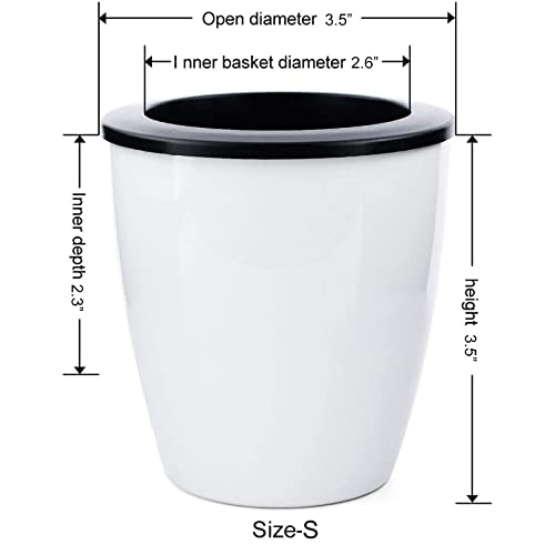 3.5“ Self Watering Planter White Flower Pot, 3 Pcs Small Planter Pot, Mini Plant Pot, for All Plants, Herbs, African Violets, Succulents, Flowers Or Start Plants, White, 3 inch - size: 3.5 Inch