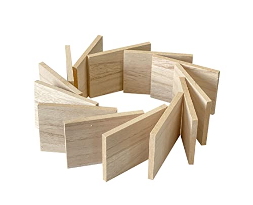 36 Pieces Unifinished Wooden Cutouts for Crafts,2.5 x 3.5 Inches Regtangle Shape, 6.4mm 1/4th Inch Thick Unfinished Wood Tiles - size: 2.5X3.5 Inch