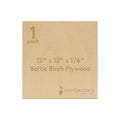6 mm Baltic Birch Plywood 1/4 x 12 x 12 Inch, Box of 1 B/BB Grade Craft Wood, Stronger Than Basswood Sheets, for Laser, CNC Cutting and Wood Burning, by Woodpeckers