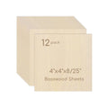 12 Pack Plywood Sheets, 4" x 4"x 8/25" Basswood Sheets - color: 12 Pack, size: 4" x 4"x 8/25"